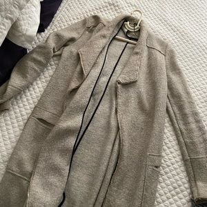 ZARA LONG HEATHER GREY CAPE JACKET